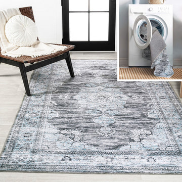 Bausch Bohemian Distressed Chenille Machine-washable Area Rug